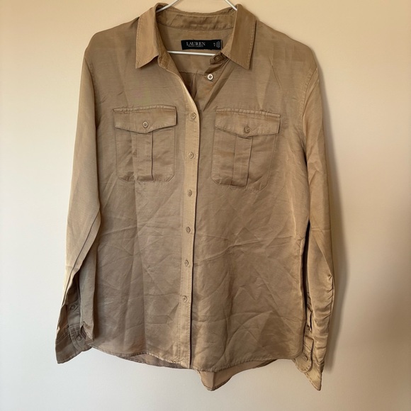 Ralph Lauren Tan Blouse - Picture 1 of 3